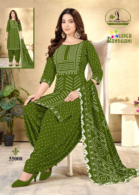 Miss World Choice Super Bandhani Vol 55 Pure Cotton Bandhani Dress Material Wholesale