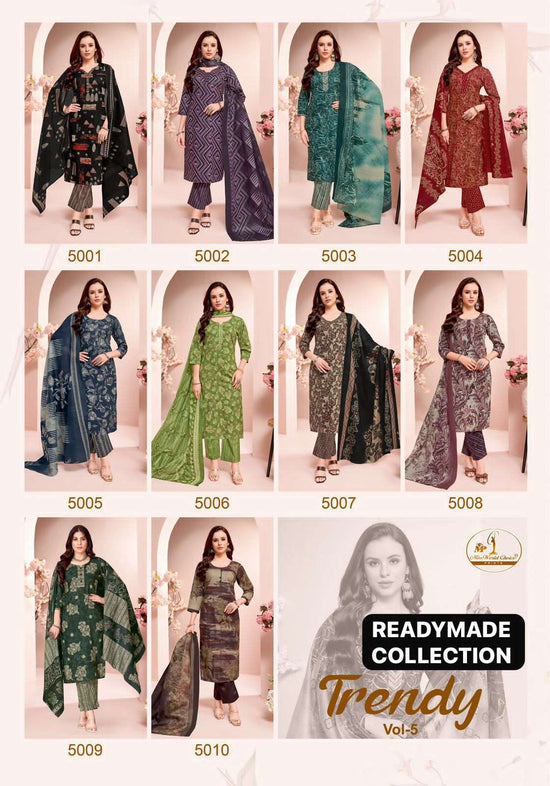 Miss World Choice Trendy Vol 5 Pure Cotton Kurti Pant Dupatta Set