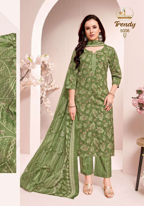 Miss World Choice Trendy Vol 5 Pure Cotton Kurti Pant Dupatta Set