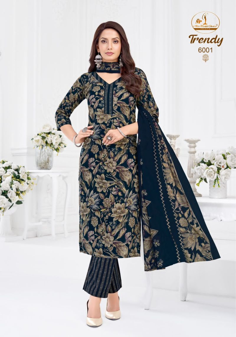 Miss World Trendy Vol 6 Readymade Pure Cotton Kurti Pant Dupatta Set