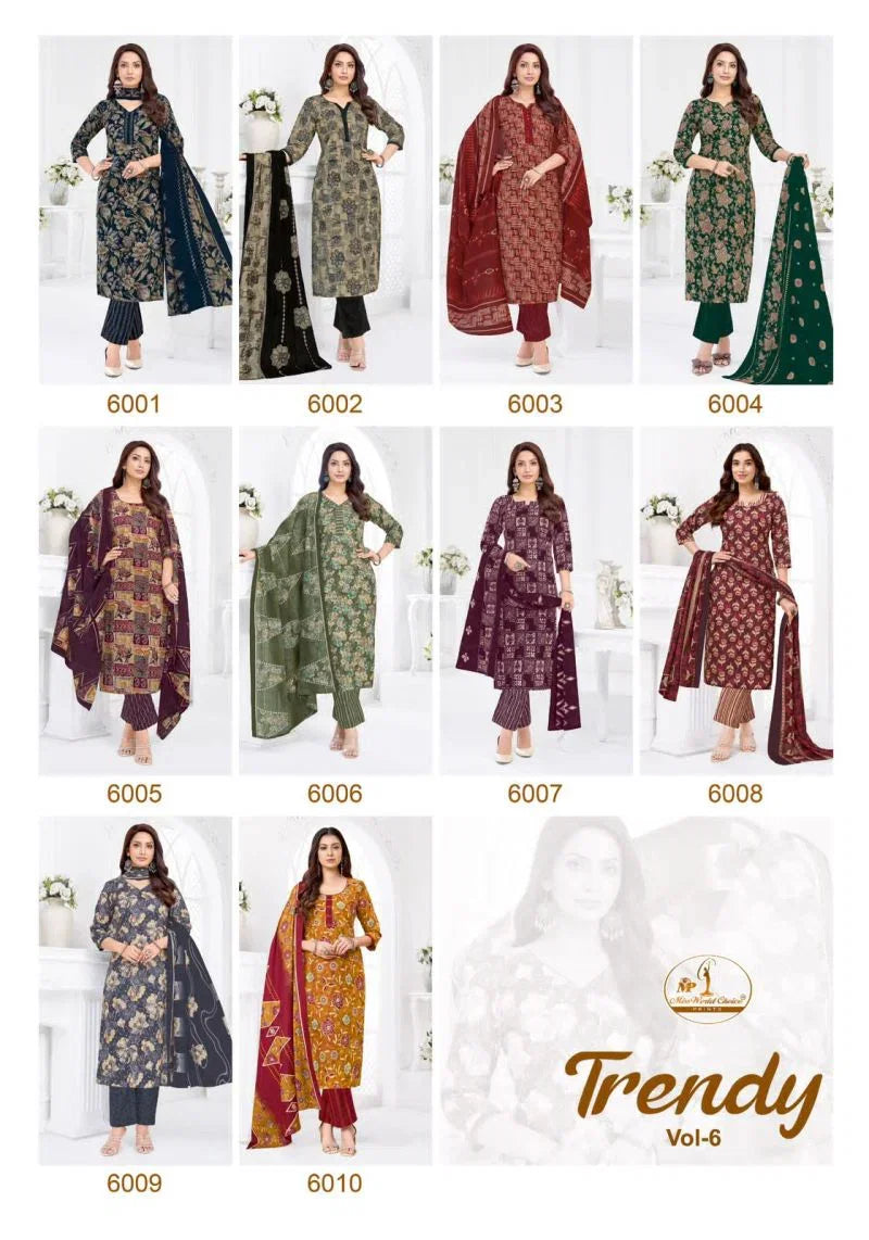 Miss World Trendy Vol 6 Readymade Pure Cotton Kurti Pant Dupatta Set