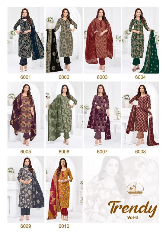 Miss World Trendy Vol 6 Readymade Pure Cotton Kurti Pant Dupatta Set