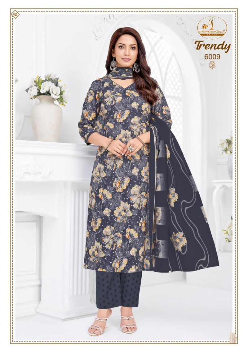 Miss World Trendy Vol 6 Readymade Pure Cotton Kurti Pant Dupatta Set