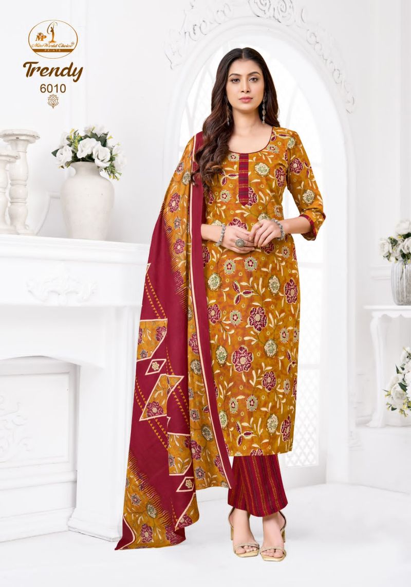 Miss World Trendy Vol 6 Readymade Pure Cotton Kurti Pant Dupatta Set