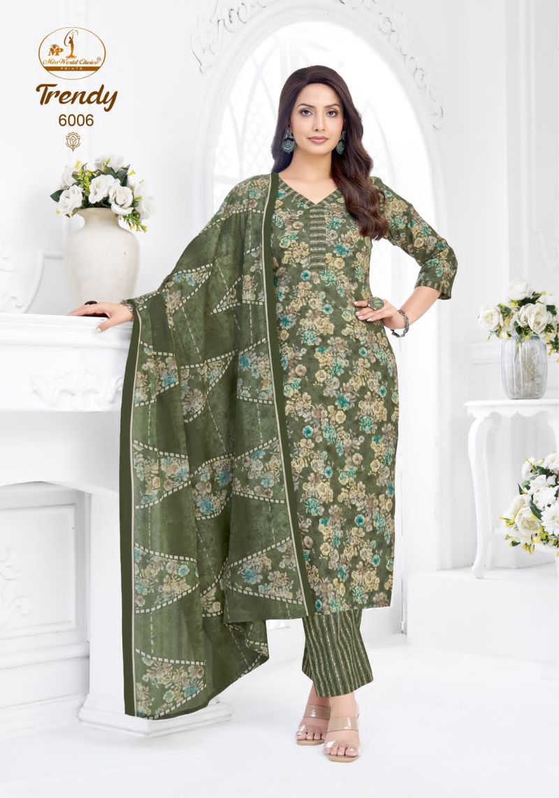 Miss World Trendy Vol 6 Readymade Pure Cotton Kurti Pant Dupatta Set