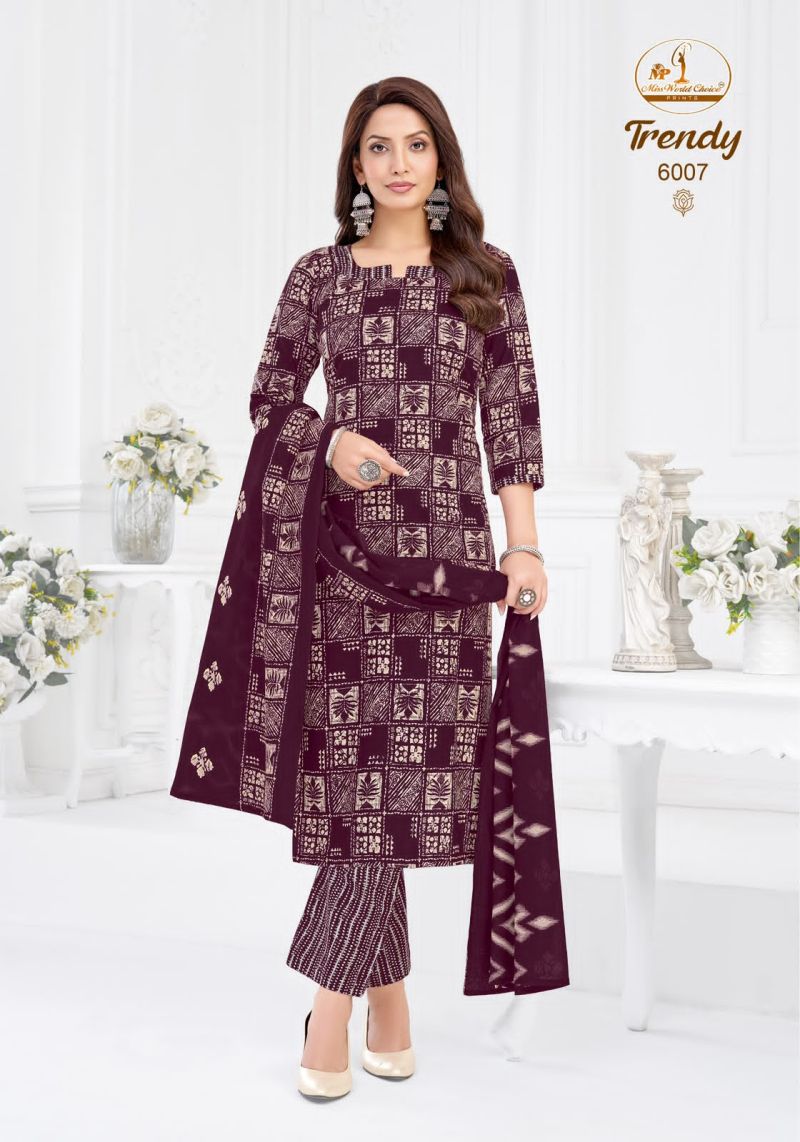 Miss World Trendy Vol 6 Readymade Pure Cotton Kurti Pant Dupatta Set