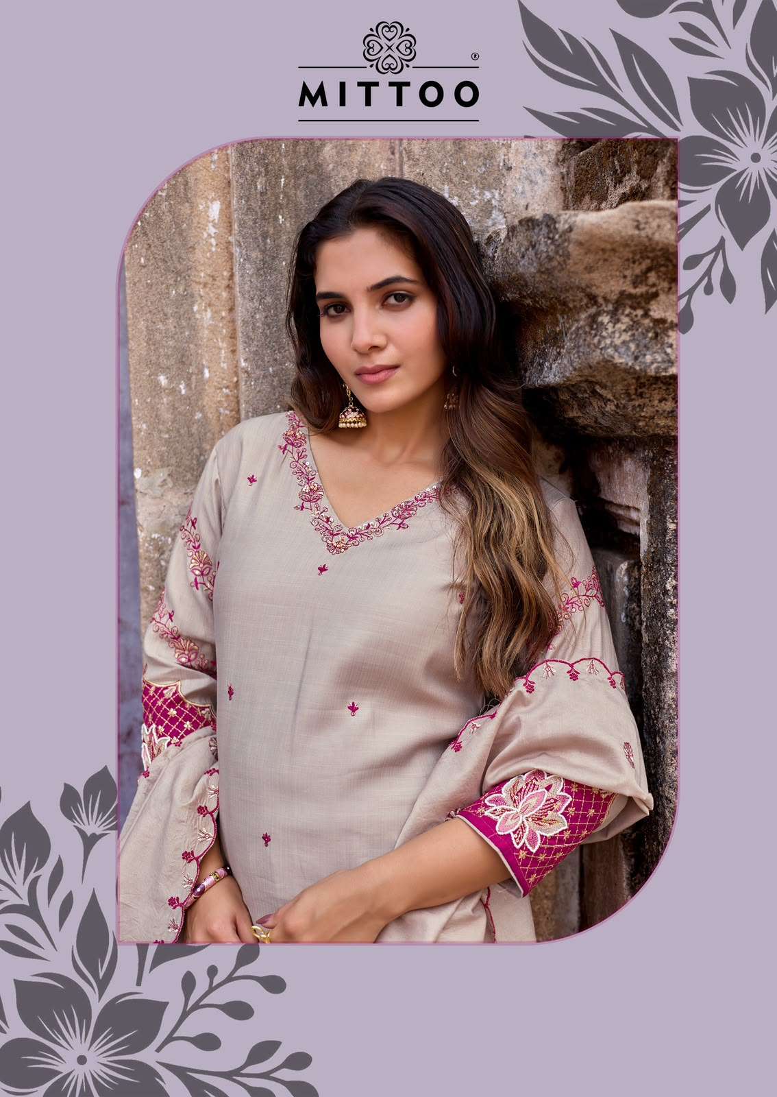 Mittoo Aaika Viscose Kurti Pant Dupatta Set