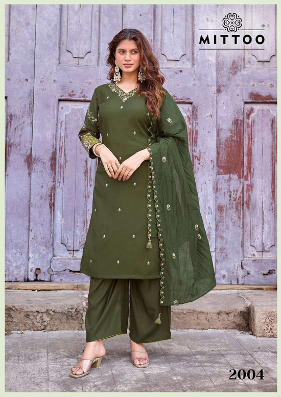 Mittoo Aaika Viscose Kurti Pant Dupatta Set