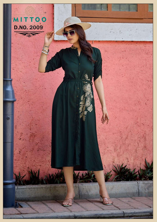 Mittoo Arica Vol 2 Heavy Rayon Thread Work Kurti