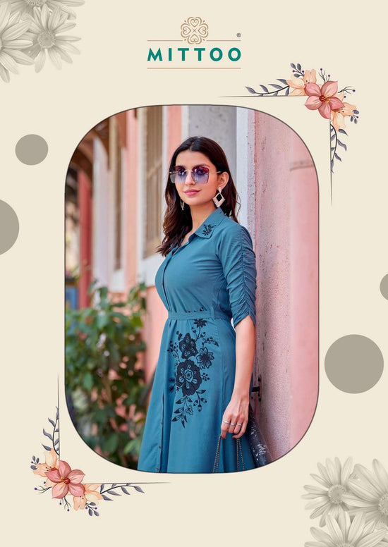 Mittoo Arica Vol 2 Heavy Rayon Thread Work Kurti