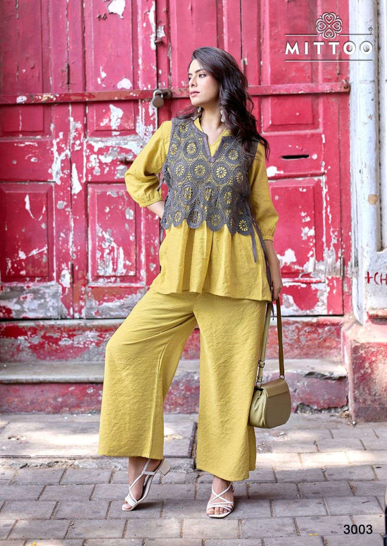 Mittoo Beauty Line Designer Viscose Weaving Co Ord Set