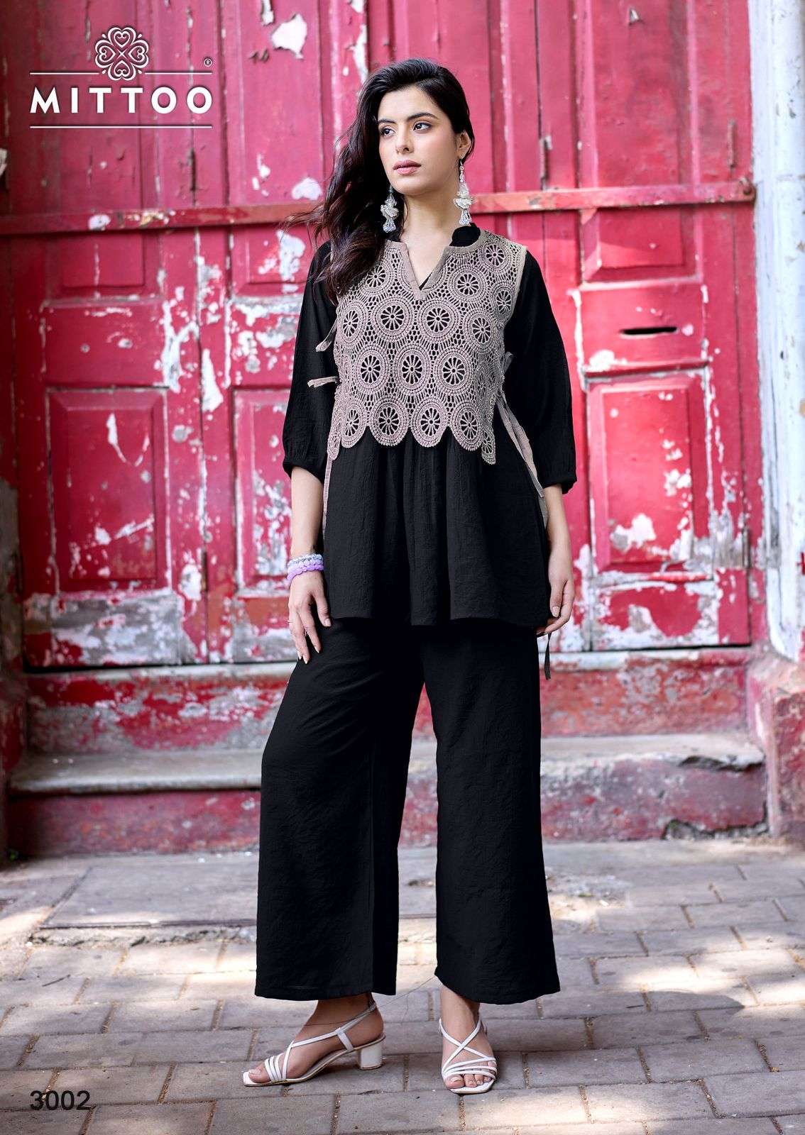 Mittoo Beauty Line Designer Viscose Weaving Co Ord Set - Amrah Wholesale