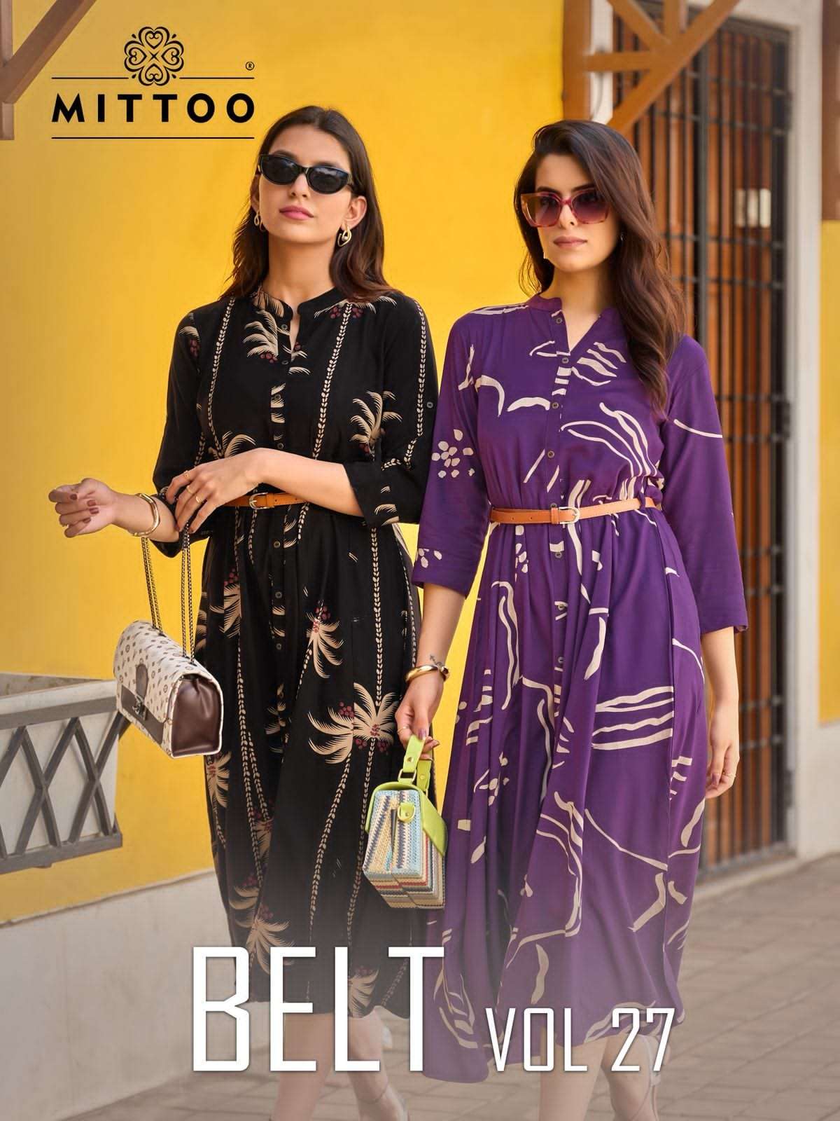 Mittoo Belt Vol 27 Rayon Printed Western Wear Midi Dress