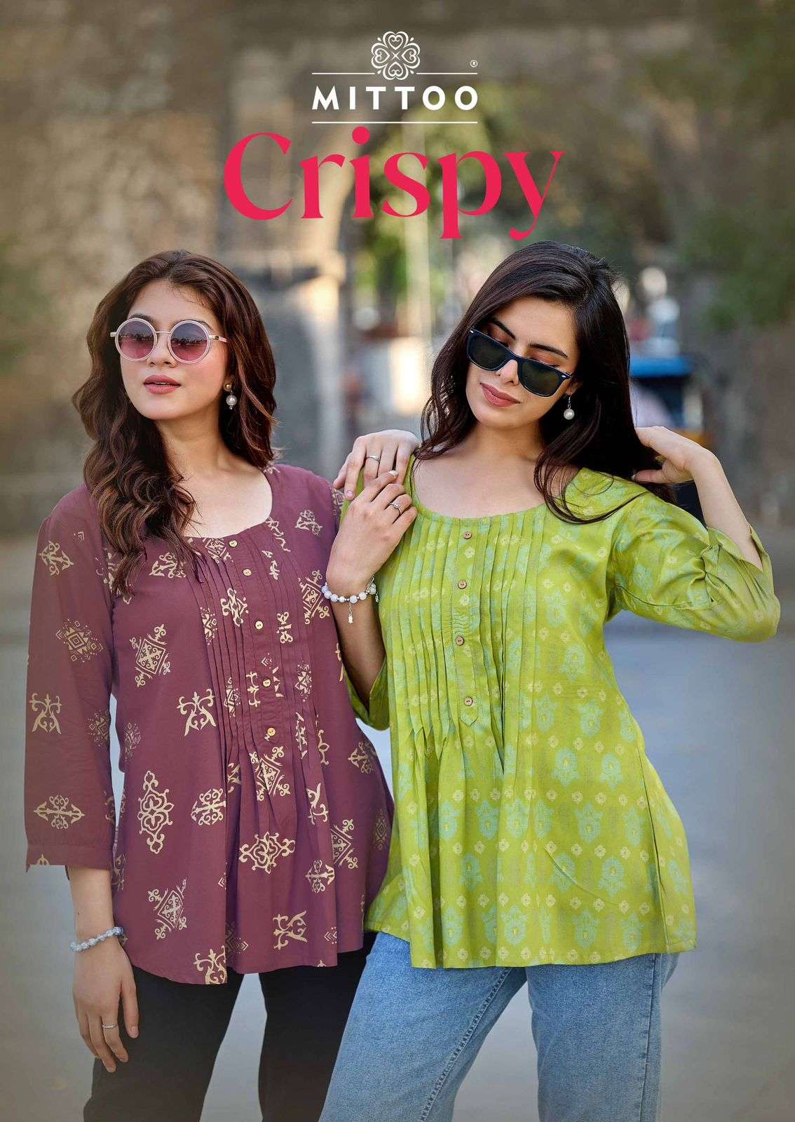 Mittoo Crispy Rayon Printed Western Tops