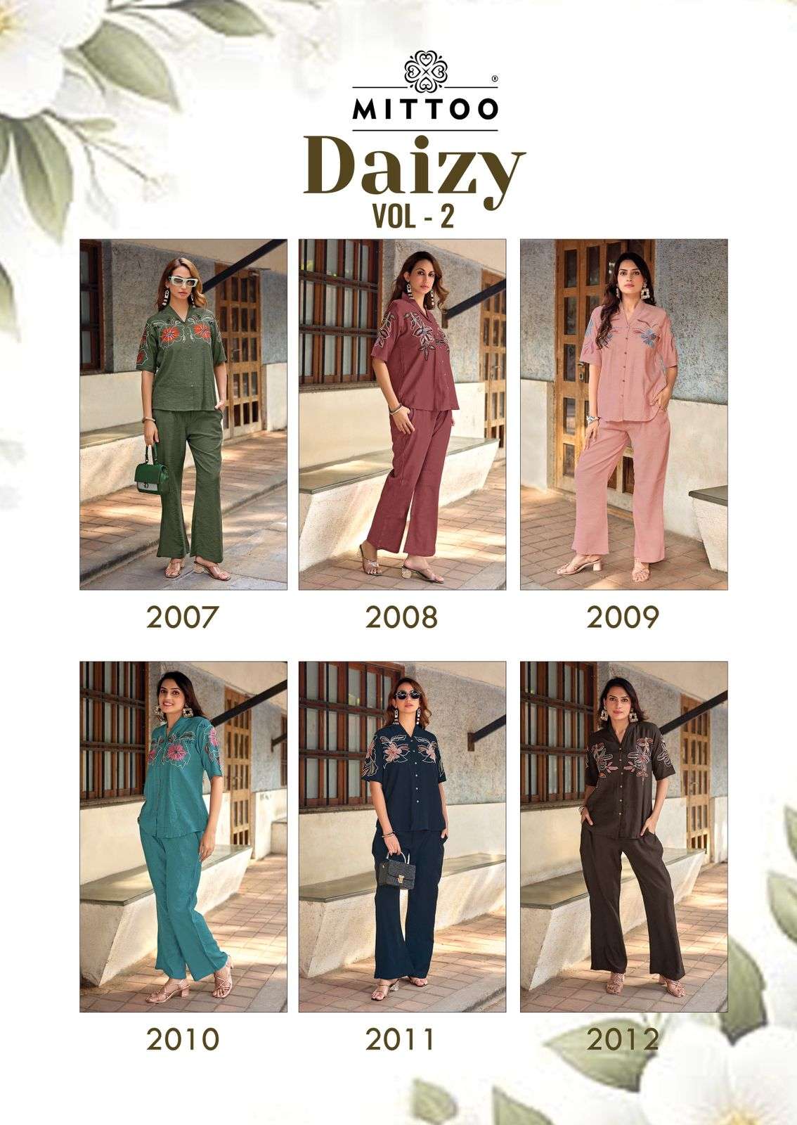 Mittoo Daizy Vol 2 Viscose Crape Co Ord Set - Amrah Wholesale