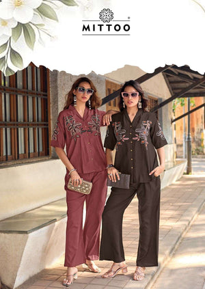 Mittoo Daizy Vol 2 Viscose Crape Co Ord Set - Amrah Wholesale