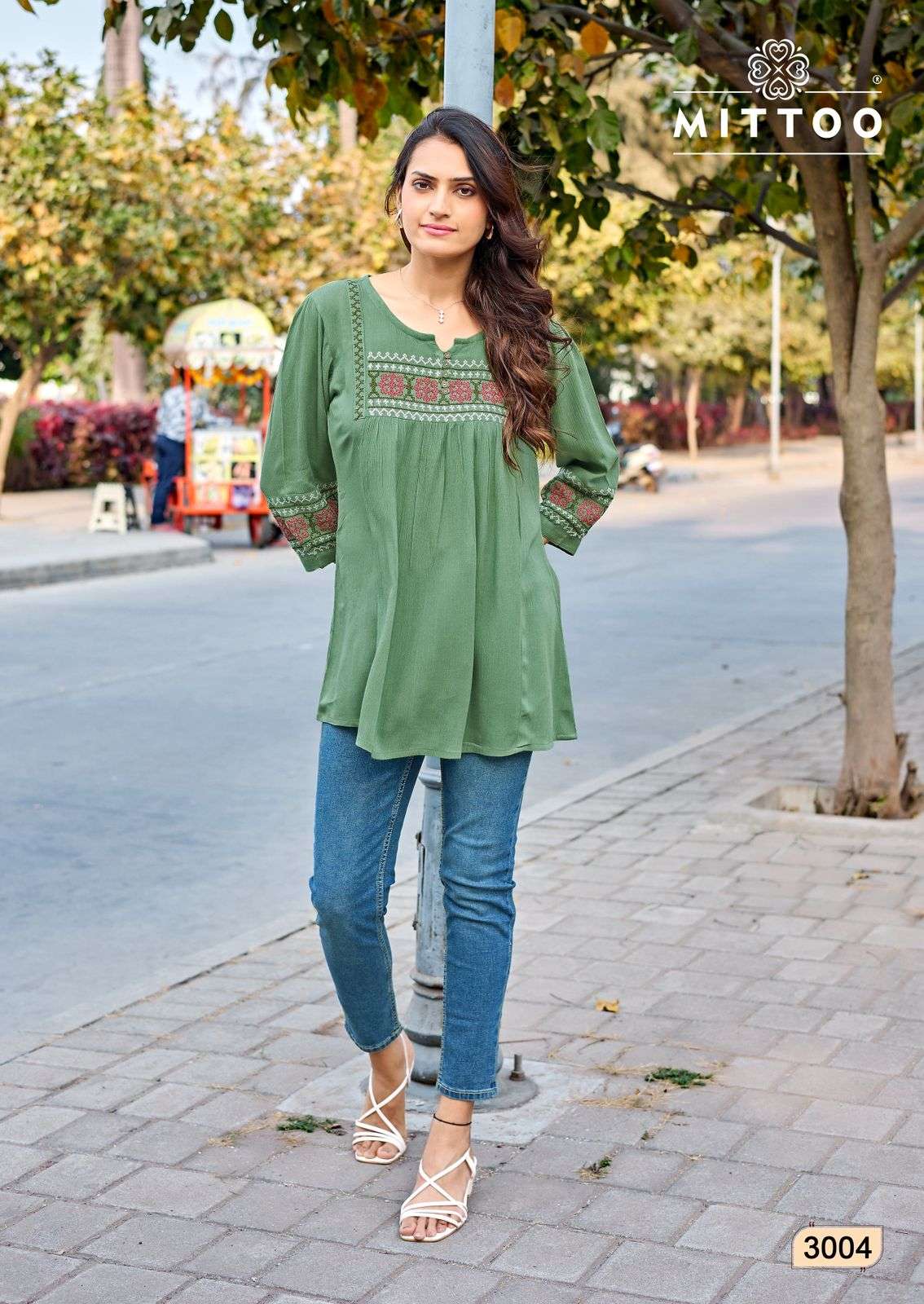 MITTOO EMLEE Rayon Stitched Tunics