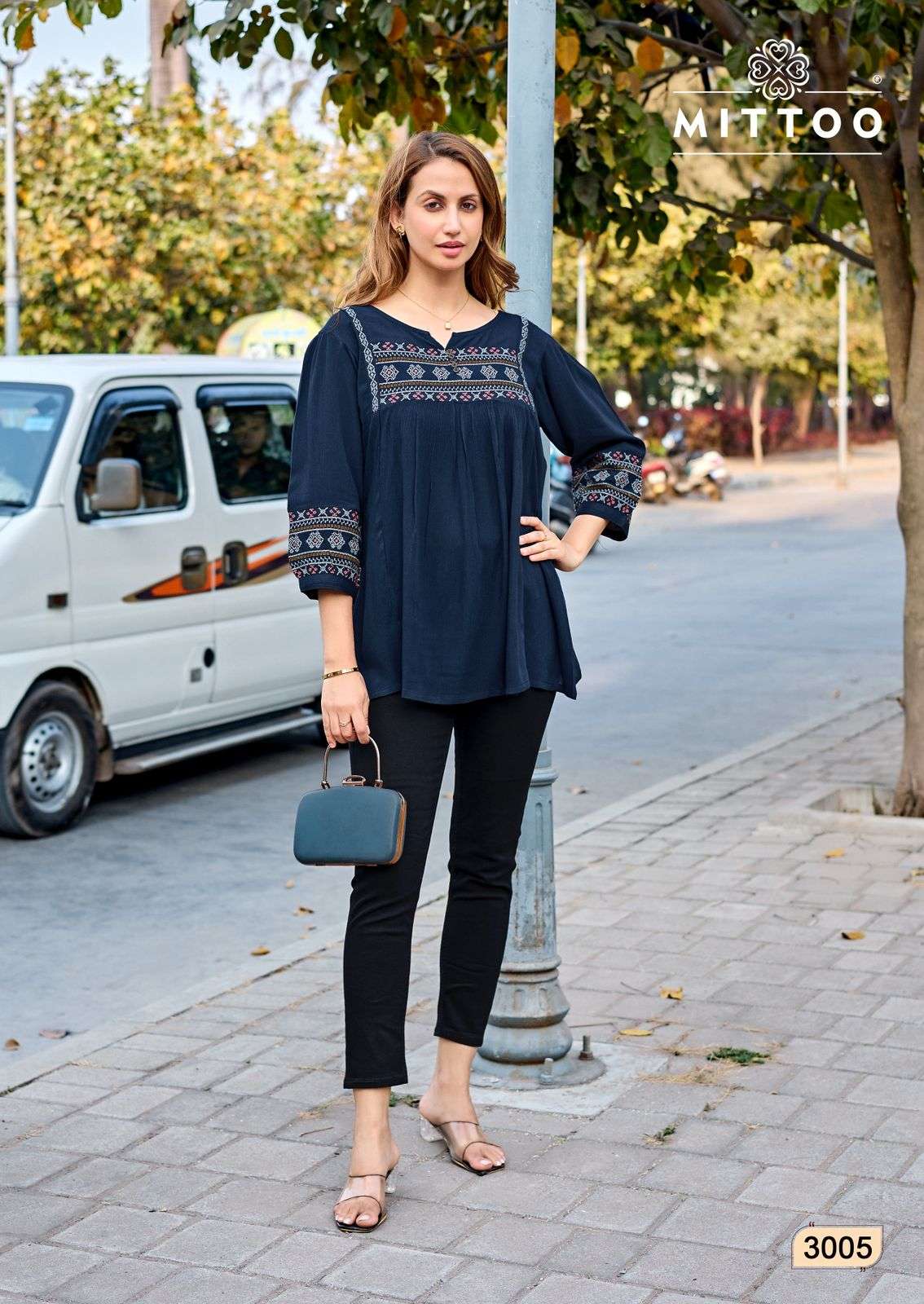 MITTOO EMLEE Rayon Stitched Tunics