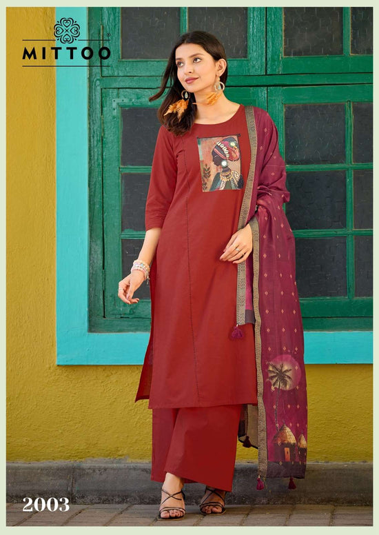 Mittoo Gopika 2001 To 2006 Premium Cotton Printed Stitched Suit Set