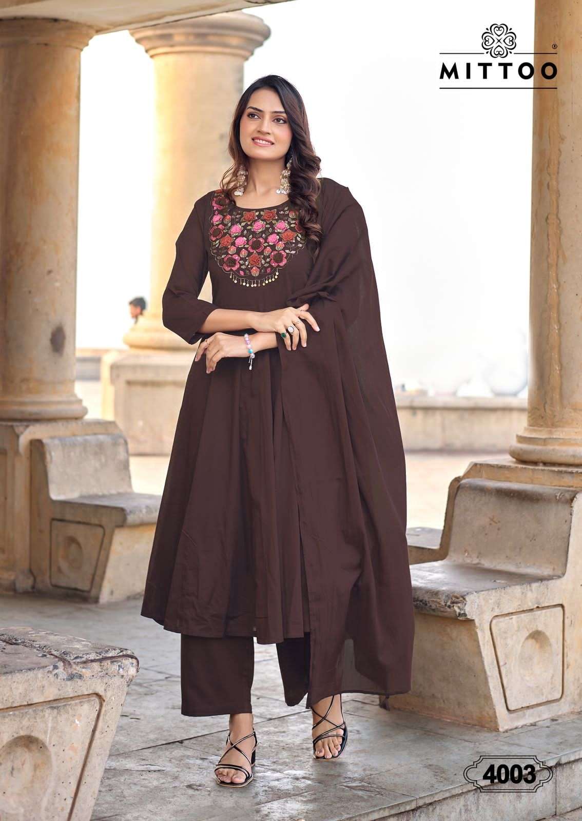 Nazira Rashidi Mittoo Nazira Mal Cotton Kurti Pant Dupatta Set - Amrah Wholesale