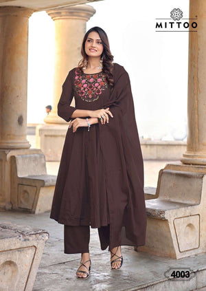 Mittoo Nazira Mal Cotton Kurti Pant Dupatta Set - Amrah Wholesale