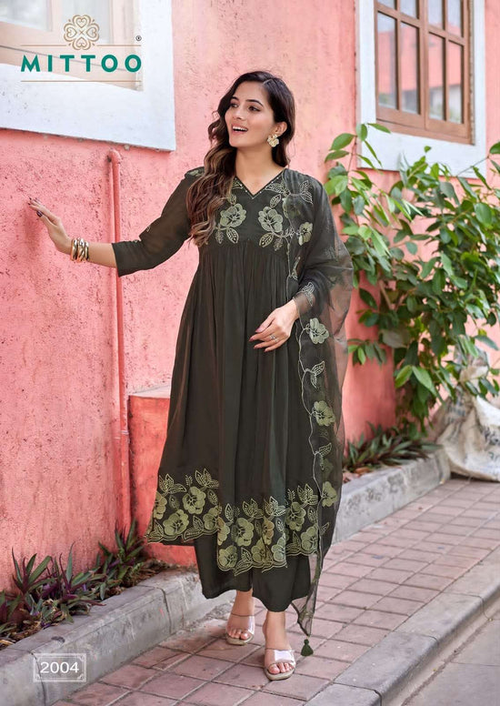 Mittoo Noorani Readymade Mal Chanderi 3 Piece Suit Wholesale Catalogue