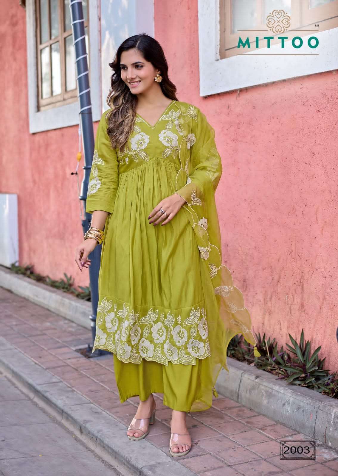 Mittoo Noorani Readymade Mal Chanderi 3 Piece Suit Wholesale Catalogue