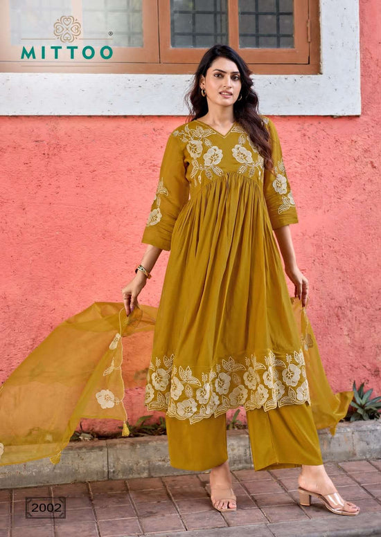Mittoo Noorani Readymade Mal Chanderi 3 Piece Suit Wholesale Catalogue