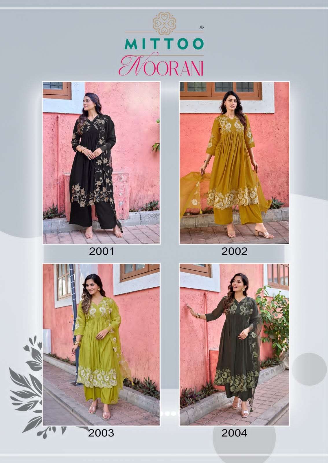 Mittoo Noorani Readymade Mal Chanderi 3 Piece Suit Wholesale Catalogue