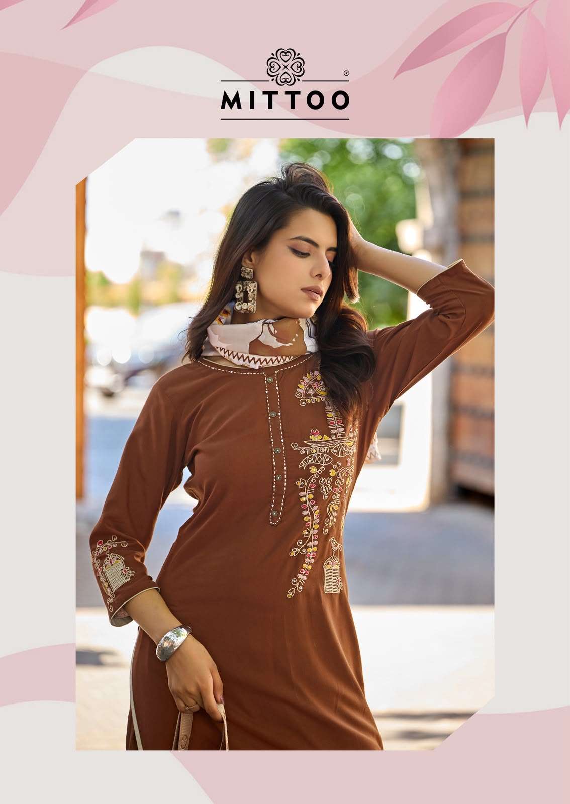 Mittoo Noorika Heavy Rayon Kurti Pant Dupatta Set Wholesale