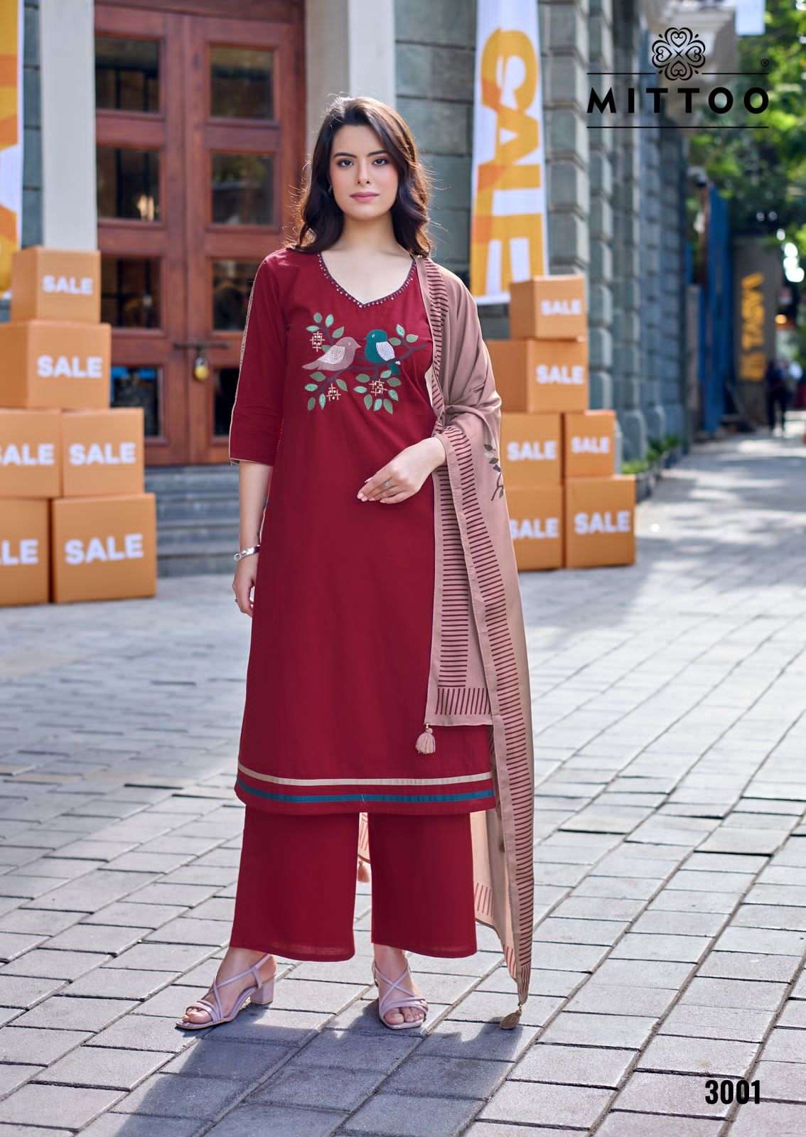 Mittoo Resham Dhabu Cotton Salwar Suit Set
