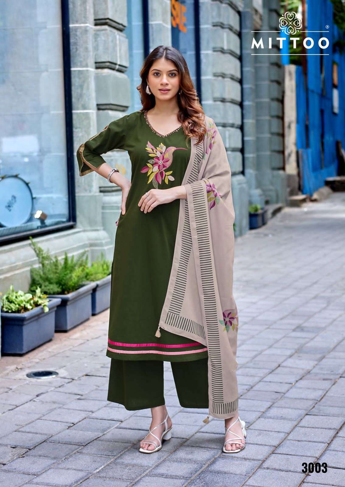 Mittoo Resham Dhabu Cotton Salwar Suit Set