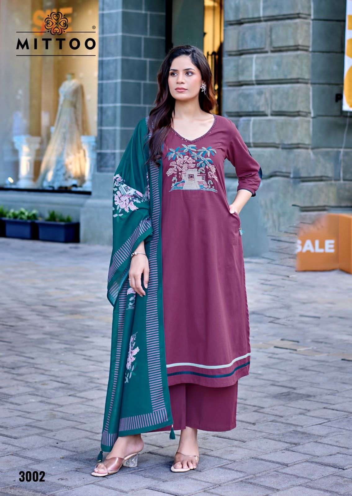 Mittoo Resham Dhabu Cotton Salwar Suit Set