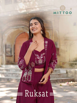 Mittoo Ruksat Mal Chanderi Designer Co-Ord Set - Amrah Wholesale