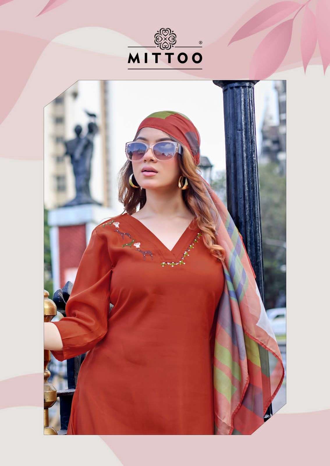 Mittoo Vanshika Roman Silk Thread Work Palazzo Suit Set - Amrah Wholesale