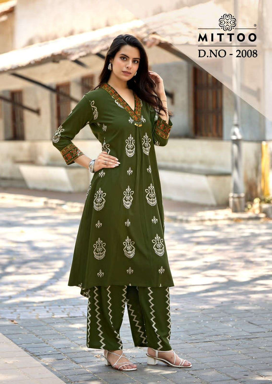 Mittoo Vitara Vol 2 Rayon Hand & Thread Work Co-Ord Set - Amrah Wholesale