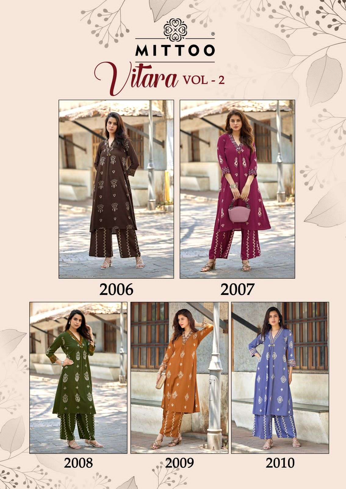 Mittoo Vitara Vol 2 Rayon Hand & Thread Work Co-Ord Set - Amrah Wholesale