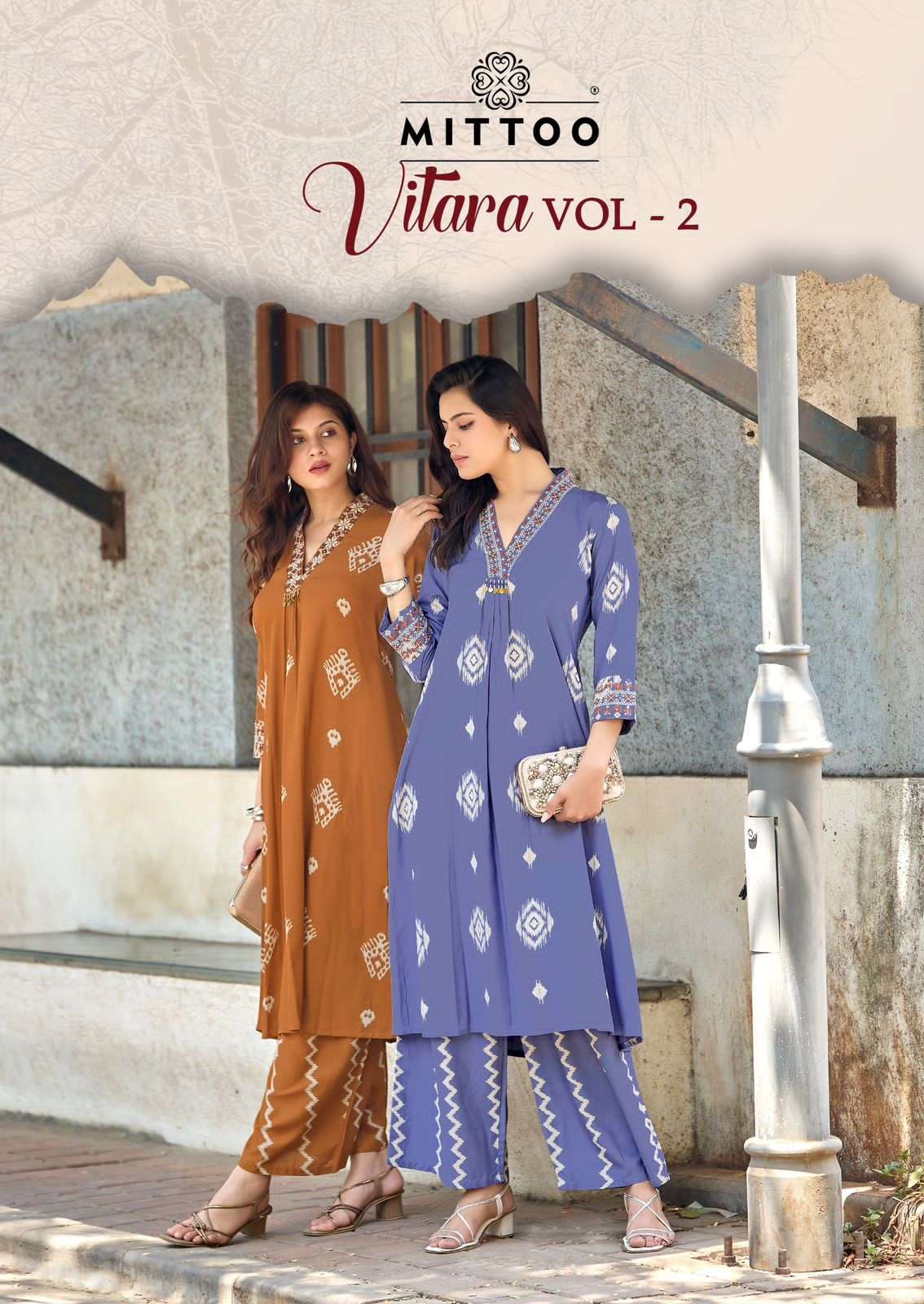 Mittoo Vitara Vol 2 Rayon Hand & Thread Work Co-Ord Set - Amrah Wholesale