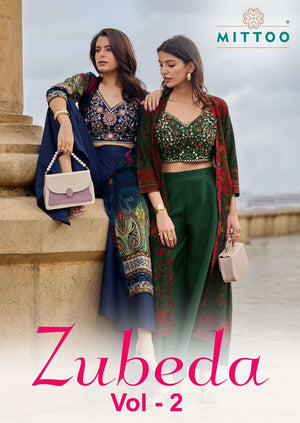 Mittoo Zubeda Vol 2 Roman Silk Stitched 3 Piece Shrug Suit