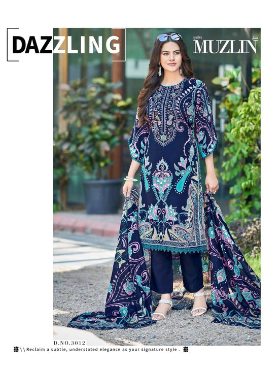 Mizaj Muzlin Vol 3 Premium Soft Cotton Dress Material - Amrah Wholesale