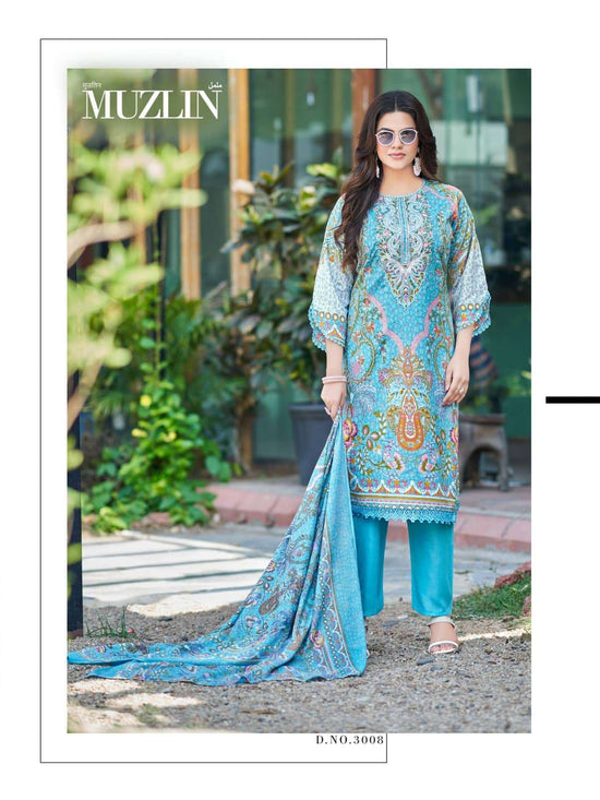 Mizaj Muzlin Vol 3 Premium Soft Cotton Dress Material - Amrah Wholesale