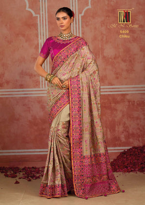 M.N SAREES 5409 HIT Premium Silk Diamond Embroidery Saree - Amrah Wholesale