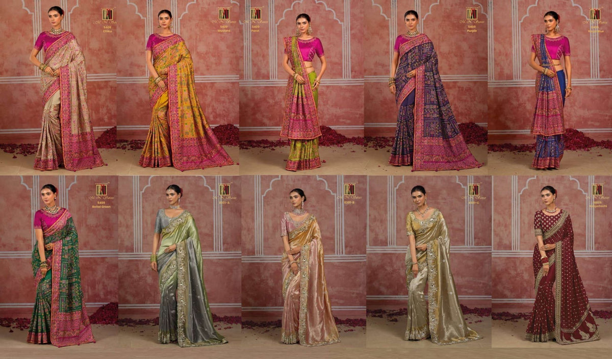 M.N SAREES 5409 HIT Premium Silk Diamond Embroidery Saree - Amrah Wholesale