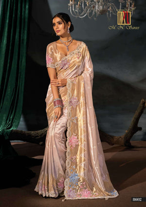 M.N SAREES 8600 SERIES Kanjivaram Silk Jari Work Embroidered Saree
