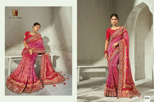 M.N SAREES 8700 SERIES Georgette Bhandhej Saree - Amrah Wholesale