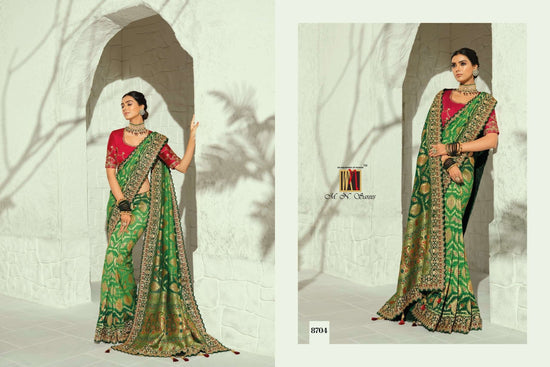 M.N SAREES 8700 SERIES Georgette Bhandhej Saree