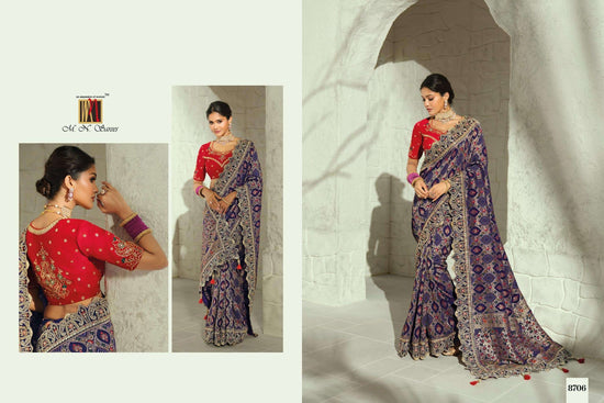 M.N SAREES 8700 SERIES Georgette Bhandhej Saree