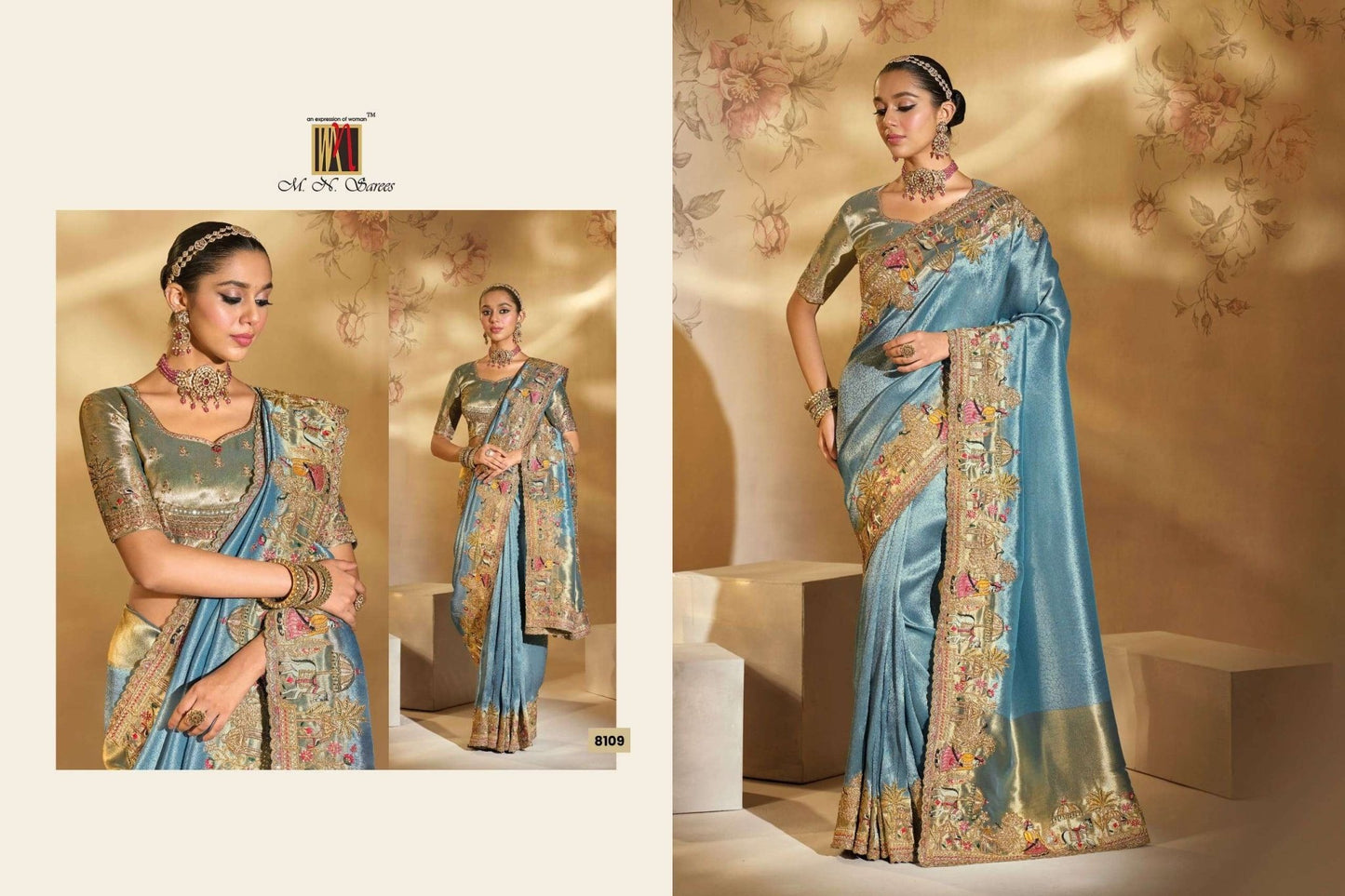 M.N Sarees Shahi Poshak Vol - 06 Pure Silk Banarasi Saree - Amrah Wholesale