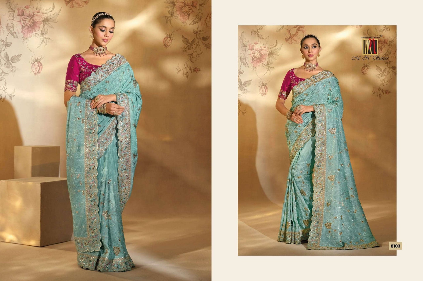 M.N Sarees Shahi Poshak Vol - 06 Pure Silk Banarasi Saree - Amrah Wholesale