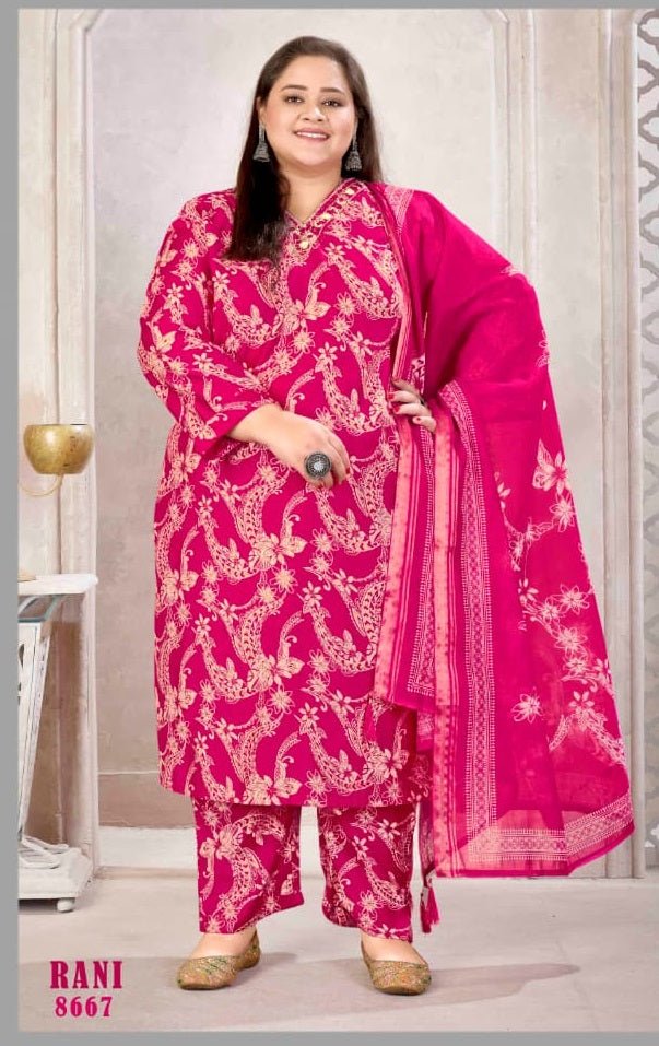 Moksh Glory D No 8667 Viscose Kurti Pant Dupatta Set - Amrah Wholesale